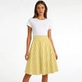 thumbnail image 5 of LWavelet Women's Striped Flared Midi Skirt, High Waist, Retro 4th of July & Vacation A-Line Skirt Yellow L, 5 of 6