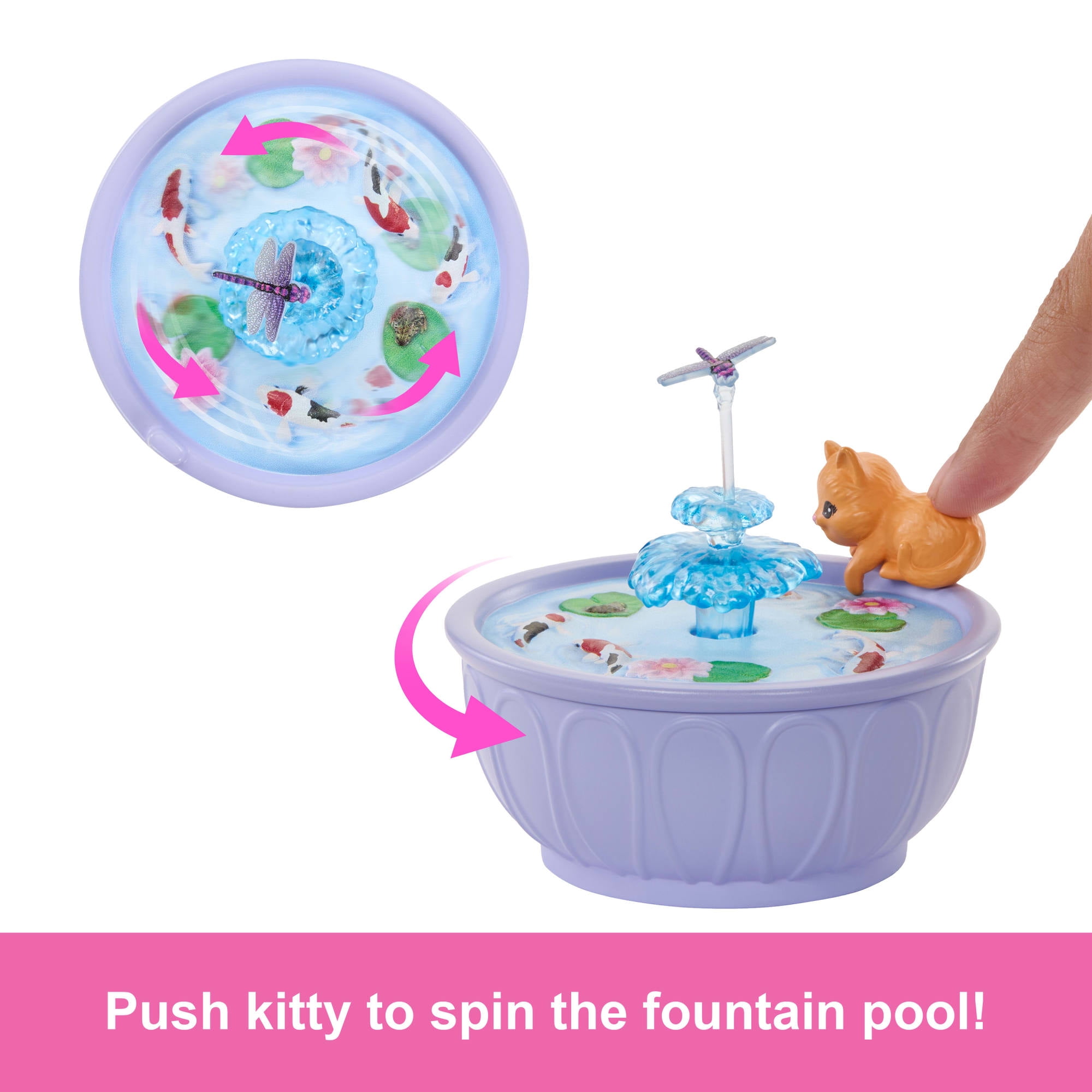 Barbie World Backyard Garden Toy Playset Shelf, Flowers, Fountain & Accessories [Walmart Exclusive]
