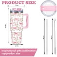 thumbnail image 2 of 40Oz Bow Floral Tumbler with Straw & Lid Pink Bowknot Flower Travel Coffee Tumbler Cup with Handle for Spring Party Favor Supplies, 2 of 6