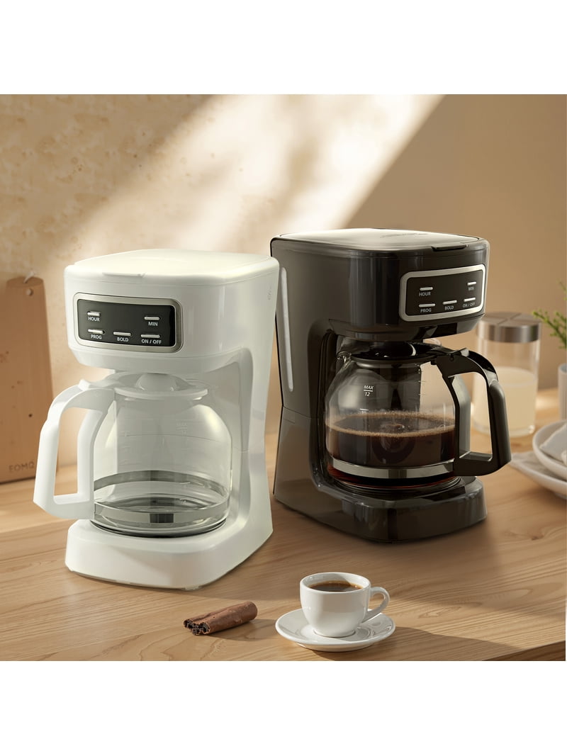 Mainstays Black 12-Cup Programmable Coffee Maker, 1.8 Liter