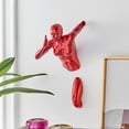 thumbnail image 4 of Metallic Red Wall Sculpture running  13" Woman, 4 of 4