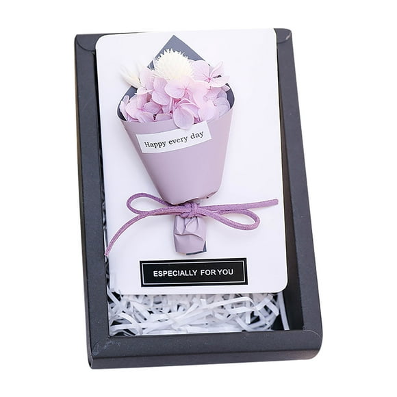 XZNGL Gift Card Boîte de Carte Cadeau Dried Flower Greeting Card With Gift Box Bouquet Greeting Card Mother'S Day 2021