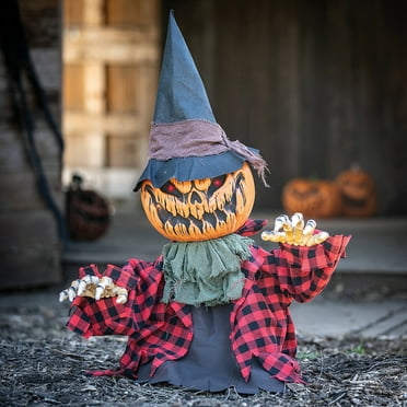 Morris Costumes 2 ft Groundbreaker Animated Orange Pumpkin Man Decoration - Multicolored