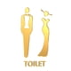 thumbnail image 5 of Letrero para puerta de baño unisex, acrílico, adhesivo para baño, para hombre y mujer Dorado, 5 of 9