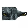 thumbnail image 1 of Eye Cutting Board, Dangerous Mammal Eyes of Wild Wolf Aggressive Predator Carnivore Image Print, Tempered Glass Cutting and Serving Board, Wine Bottle Shape, Black White Yellow, by Ambesonne, 1 of 1