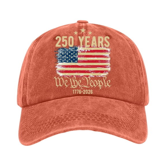 Unisex USA 250th Anniversary Baseball Cap 1776-2026 Distressed Washed Flag Print People Patriotic Adjustable Vintage Dad Hat for Independence Day Celebrations and Daily Wear