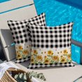 thumbnail image 6 of Farmhouse Sunflowers Throw Pillow Cover Black And White Plaid Linen Texture Cotton Linen Cushion Cover Throw Pillow Case with Invisible Zipper for Couch Sofa Bed Chair Car 18x18 Inch, 6 of 14