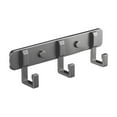 thumbnail image 2 of No-Drill Wall Mounted Hook Rail, Aluminum Alloy Adhesive & Screw Mount Hooks for Towels Coats Hats,- Bathroom Kitchen Tile Cabinet Door Storage Organizer (S), 2 of 6