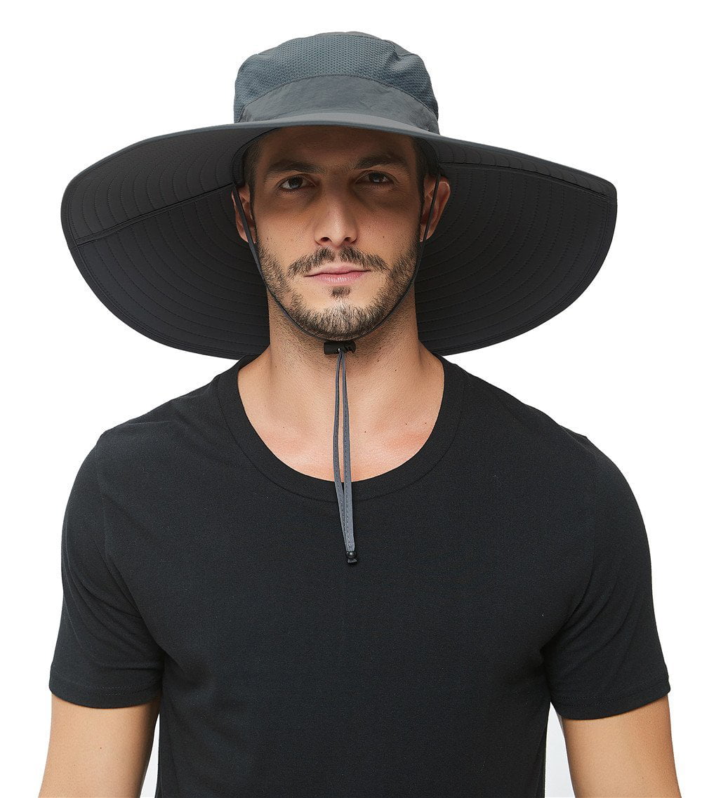 UV Protection Waterproof Large Brim Bucket Hat for Fishing Hiking Camping 29 IYEBRAO Mens Super Wide Brim Sun Hat UPF50