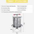 thumbnail image 2 of TOHU Honey Press Extractor Extracting Tool Honey Extractor Stainless Steel Manual Honey Presser Honey Strainer Bee Extraction Equipment Press Beekeeping Tool qualified, 2 of 9