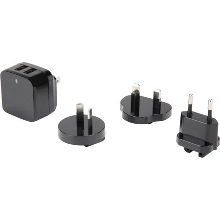 UPC: 0065030859677 | StarTech USB2PACBK Travel USB Wall Charger – 2 Port – Black – Universal Travel Adapter – International Power Adapter – USB Charger