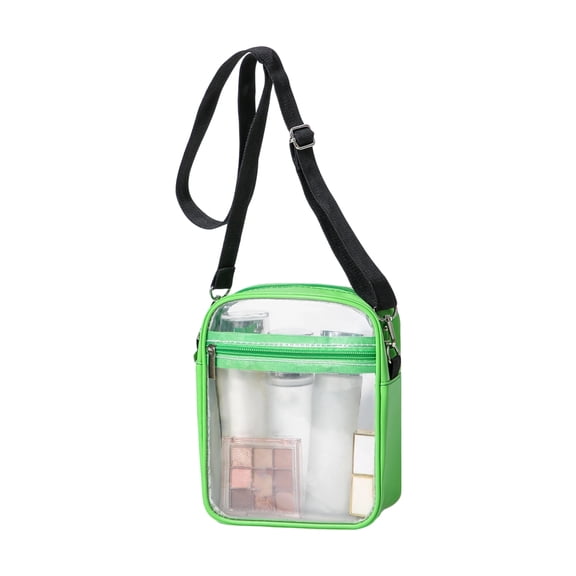 Clear Bag for Stadium Events, Clear Concert Crossbody Bags For Women, Stadium Approved With Front Pocket, Waterproof PVC Clear Bag for Concerts Events,Green