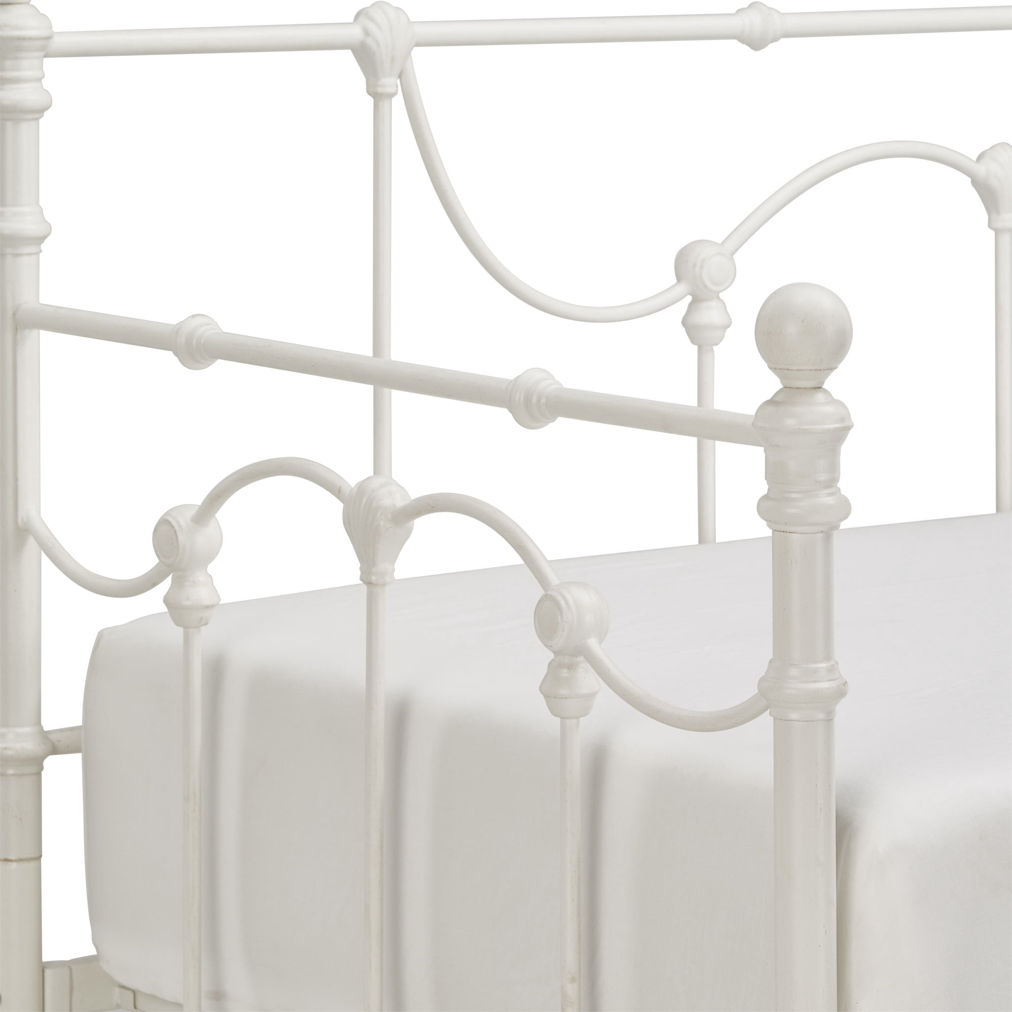 Weston Home Ossett Antique Finish Shell Motif Metal Twin Daybed, Antique White