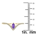 thumbnail image 4 of SZUL Women's 1/4 Carat TW Amethyst and Diamond V Shape Ring in 10K Yellow Gold, 4 of 6