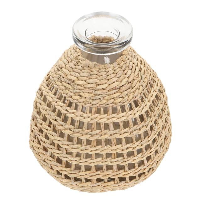 TABLZONE 1Ud Jarrón Tejido Con Botella Aromática Para Y Arreglo Floral En Casa
