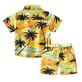 thumbnail image 4 of Tbopshirt Toddler Clothing,Toddler Baby Boys Fashion Short Sleeve Blouse Tropical Seaside Print Retro Shirt Shorts Suit, 4 of 5