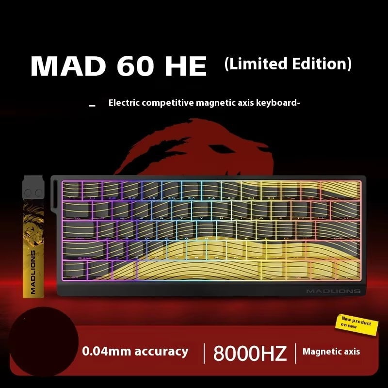 Mad 60he Mad 68he Wired Mechanical Keyboard Gaming Magnetic Switch RT 0.02mm 0.04mm 8K Polling Rate RGB Hotswap Keyboard
