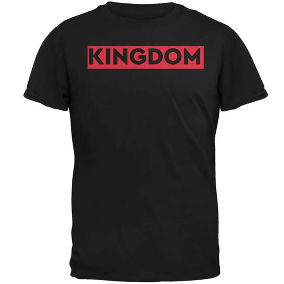 Kingdom Red Text Black Mens T Shirt