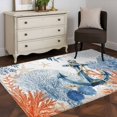 thumbnail image 3 of Ocean Anchors Area Rugs 4x6 ft Orange Blue Summer Sea Corals Shells Starfish Washable Rug Non Slip Indoor Carpet Absorbent Floor Mat for Living Room Bedroom Dining Room, 3 of 9