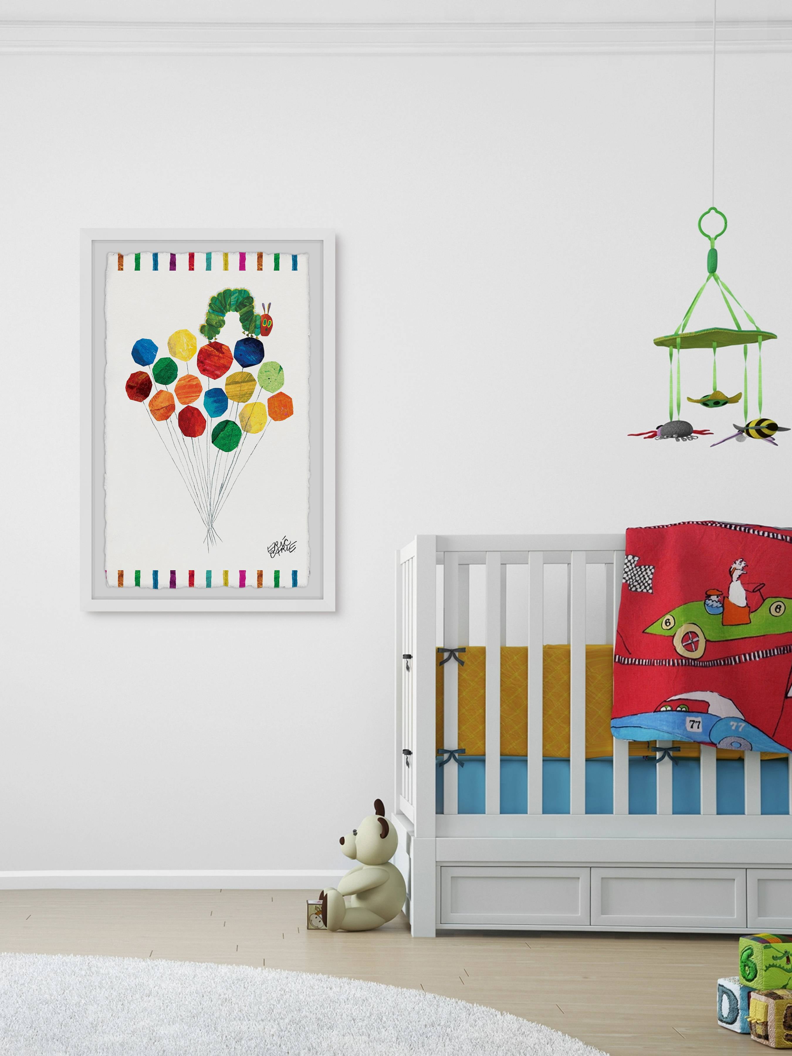 Marmont Hill Caterpillar On Balloons By Eric Carle Framed Wall Art, 16.00" x 1.50"