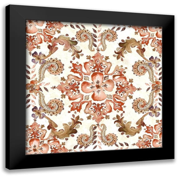 Tre Sorelle Studios 12x12 Black Modern Framed Museum Art Print Titled - Artisan Medallion Square I