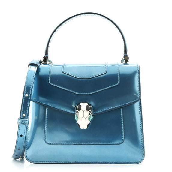 Pre-Owned Serpenti Forever Square Shoulder Bag Metallic Leather Small By Rebag