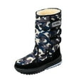 thumbnail image 1 of Flywake Winter Men's Snow Boots Platform Thick Plush Waterproof Motorcycle Boots Warm Mid-Calf Shoes, 1 of 6