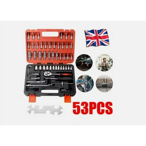 Mechanic's Essential: 1/4" Chrome Vanadium Steel Alloy Socket Ratchet Wrench Set, Mirror Chrome Plated Finish, Ideal for Home Improvement Carpentry Construction Tools
