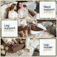 thumbnail image 3 of Nestl Double Reading Pillow, Double Back Pillow, Backrest Pillows for Bed with Arms, Back Pillows for Sitting in Bed, 2 Neck Roll & 2 Lumbar Back Support Pillow, Brown, 3 of 7