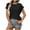 Black, variant on Horkkom Short Sleeve Sweater for Women Crew Neck Pullover Sweaters Summer Loose Casual Tops L