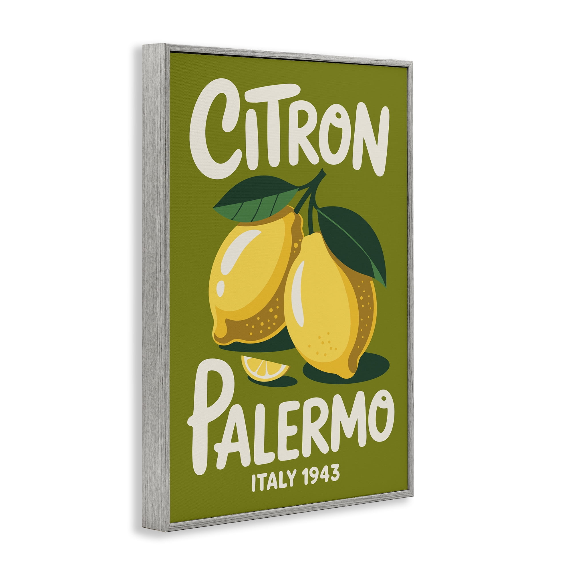 Stupell Industries Citron Palermo Lemons Gray Framed Giclee Art, design by Andreas Magnusson