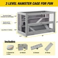 thumbnail image 3 of Morgete Wooden Hamster Cage Guinea Pig Habitat for Rats Mice Lizards with 11 Square FT, 3 of 8