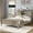 Gray, variant on PLAUIN 44" H farmhouse Full Bed Frame, Rustic Wood Platform with Bookcase Headboard, Black