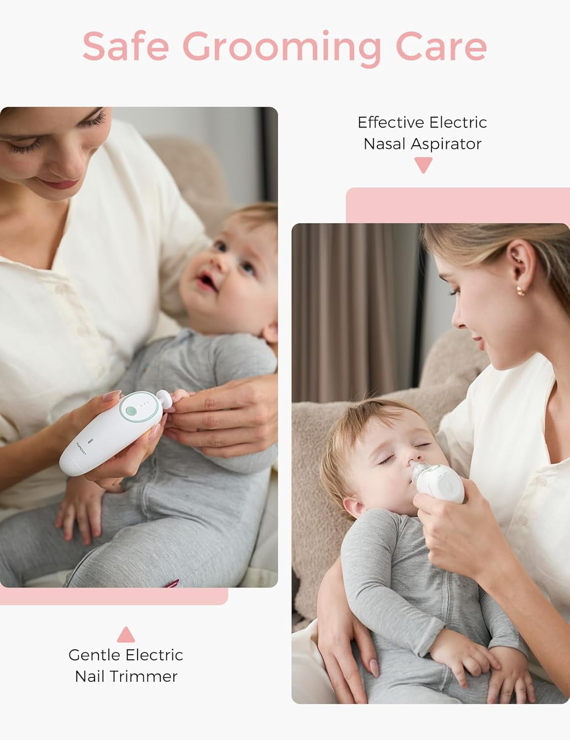 Momcozy Elite Baby Kit, Superior Baby Shower & Registry Essential Kit for Grooming & Cleansing Care, Electric Nail File & Nasal Aspirator, Tummy Wrap, Thermometer ,Bath Brush ,Teether ,Storage Bag