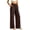 Brown, variant on SELONE High Waisted Wide Leg Pants for Women Elastic Waist Trousers Ruched Lounge Trousers with Pockets Vacation Outfits