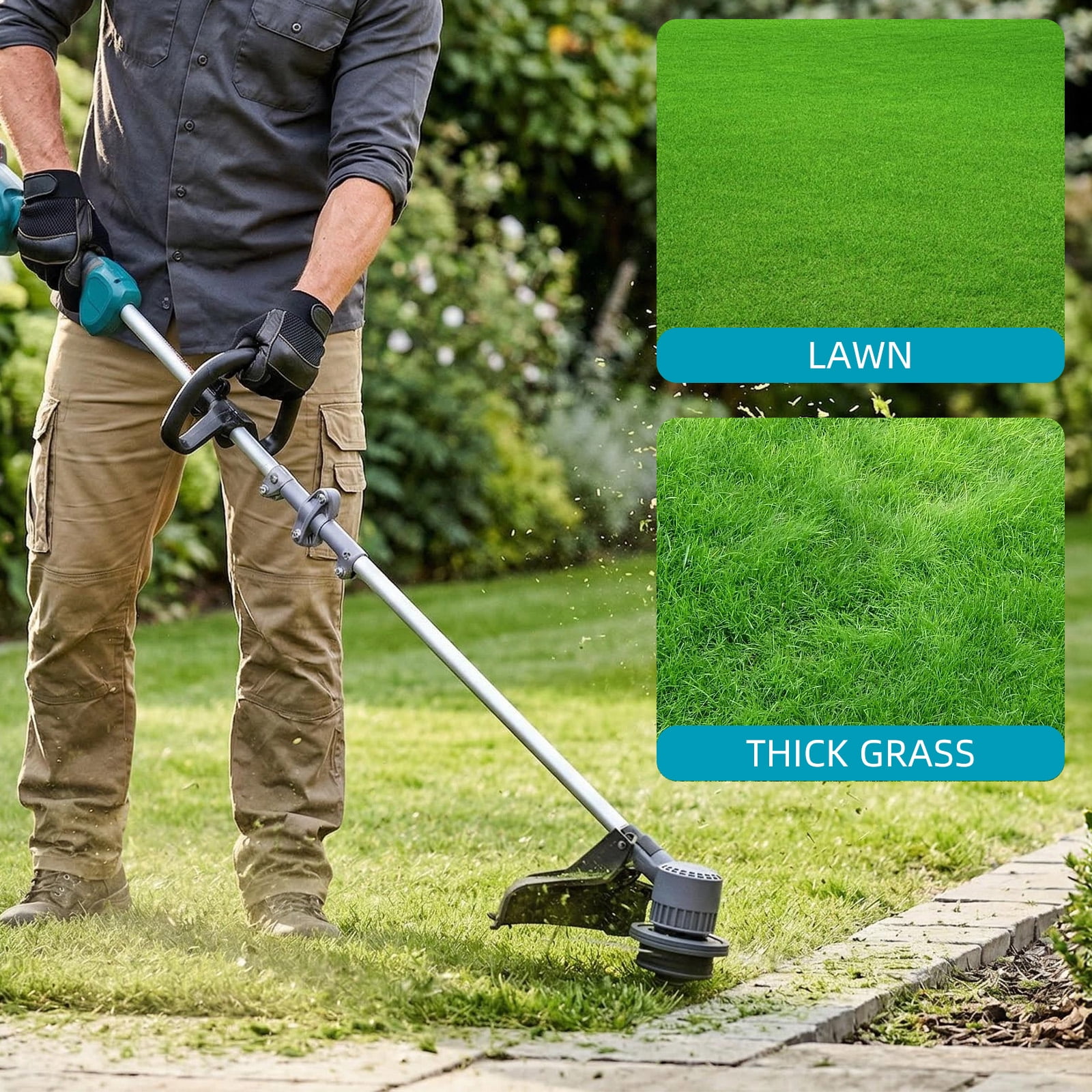 KingFurt Cordless String Trimmer, 14" Trimmer Weed Wacker, Brushless Weed Eater, 2Ah Battery and Charger Included for Weeds and Grass