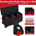 thumbnail image 2 of Bolso para patinar bolos Aleemin con 4 bolas con ruedas y bolsa adicional, color rojo, 2 of 7