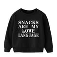 thumbnail image 1 of MIASHUI Chandails en Molleton à Col Rond pour Filles Garçons Manches Longues Imprimé Lettre Pull Chaud, Noir, 5-6 Ans, 1 of 3
