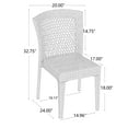 thumbnail image 4 of Christopher Knight Home Stackable Patio Dining Chairs with Ratten and Metal Frame, Beige, Set of 2, 4 of 19