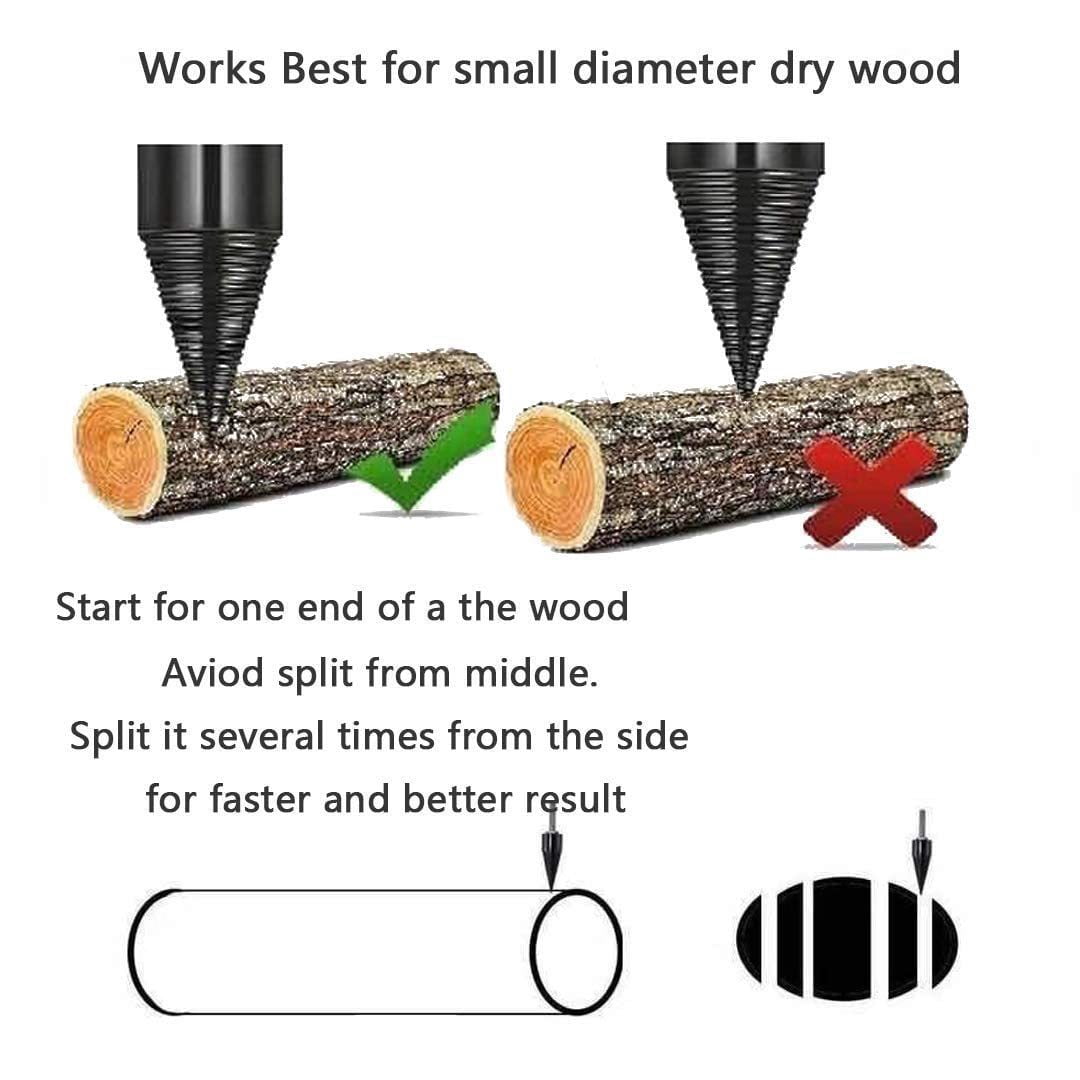 Firewood Drill Bit Set, 2025 New Wood Splitter Easy Log Splitting Heavy Duty Detachable Electric for Hand Stick Hex Square Round (4, 42mm) 42mm