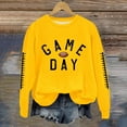 thumbnail image 2 of WMTBSRSW Game Day Sweatshirt for Women Soccer Team Fans Pullover Tops Football Season Graphic Fleece Sweatshirts Loose Casual Long Sleeve Crewneck Tops Yellow S, 2 of 4