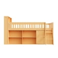 thumbnail image 5 of Bellemave Full Size Loft Bed with Storage and Headboard LED Light, Wooden Low Loft Bed with Bookshelf, Space-Saving Loft Beds Frame with Cabinet for Small Bedroom, No Box Spring Needed,Natural, 5 of 6