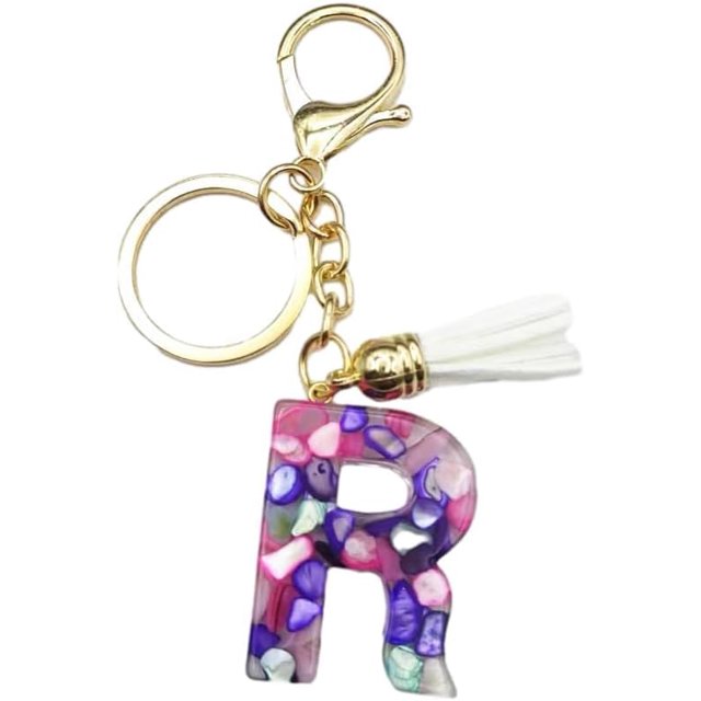 Letter Keychain,26 Letters A-Z Decorative Letter Keychain,Name Keychain for Women Girls Men Teenager Gift