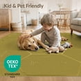 thumbnail image 4 of ODIKA 4'x6' Olive Green Hexagonal Geometric Washable Area Rug Modern Honeycomb Tessellation With Diamond Star Motifs Pet Friendly, Non-Shedding for Bedroom, Reading Nook, 4 of 7