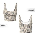 thumbnail image 6 of Rateoe Compass And Mountains In Bicycle Wheels Print Womens' Sports Bras Scoop Neck Sports Vest- Padded U Back Seamless High Impact Support, 6 of 7