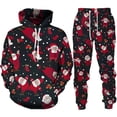thumbnail image 2 of Conjunto de chándal de 2 piezas para hombre y mujer, ropa de Año Nuevo con estampado 3D de Navidad, sudaderas con capucha y pantalones, traje de fiesta de navidad, 2 of 4