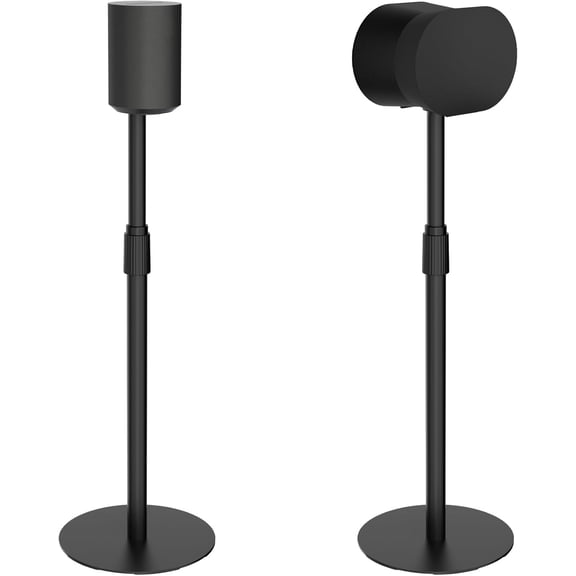 PEGZONE Height Adjustable Speaker Stands for Sonos Era 100 & Era 300, 26.9"-42.6" Floor Speaker Stands with Cable Management, Metal Base, Black, 2 Pack
