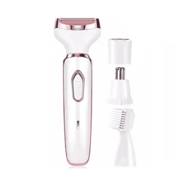 Kit Depiladora Eléctrica 4 En 1 Para Facial Blanca Rosa