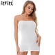 thumbnail image 2 of Minivestidos sexis semitransparentes para mujer, vestido de tubo de una pieza, ropa de dormir, Bikini elástico sin tirantes, traje de baño, vestido tipo pareo, 2 of 5
