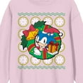 thumbnail image 2 of Sonic The Hedgehog Sonic Christmas Wreath Crew Neck Long Sleeve Cradle Pink Adult Sweatshirt-XL, 2 of 2